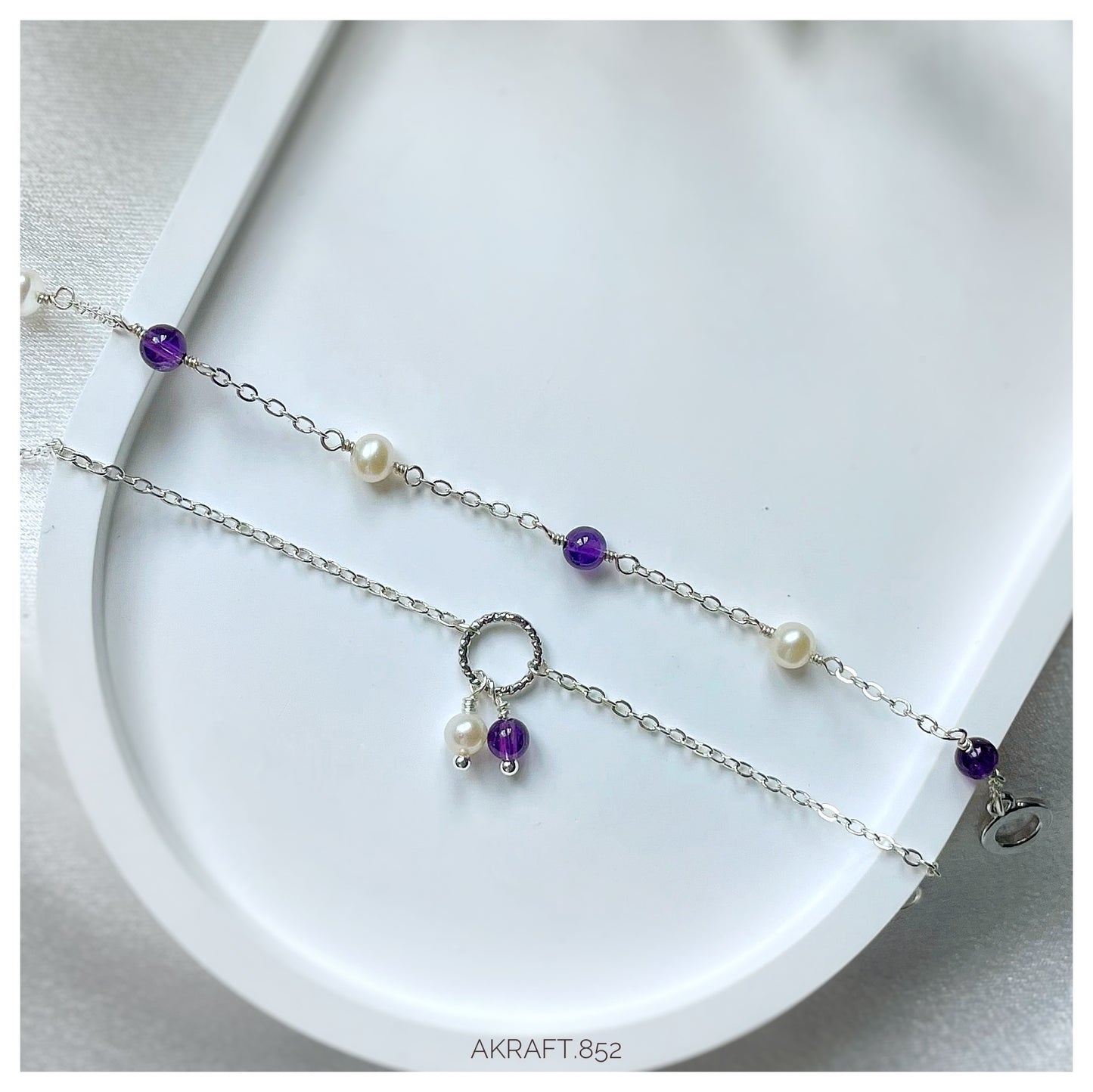 SIMPLE - 紫晶淡水珍珠手鍊