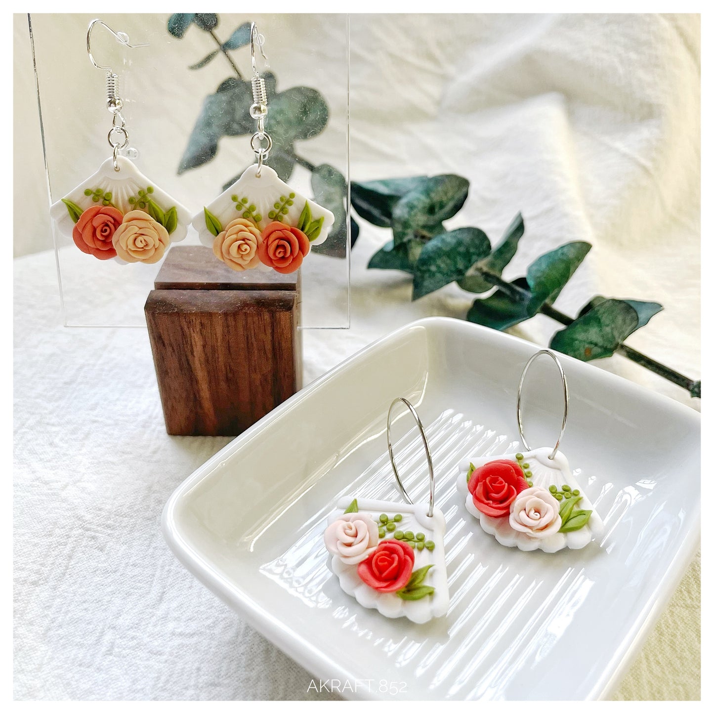 玫瑰扇款耳勾