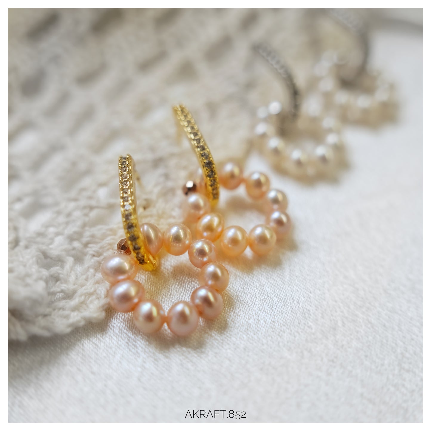 Pearl Hoop Earrings 【Two in One】