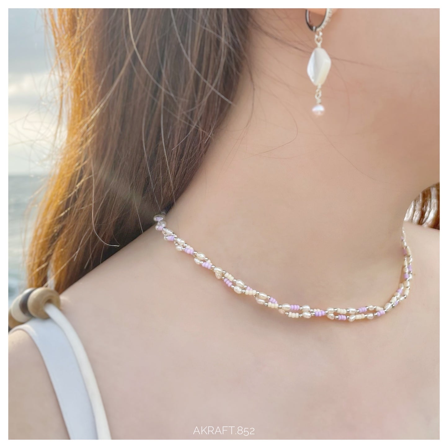 Double Layer Soft Color Millet Pearl Necklace