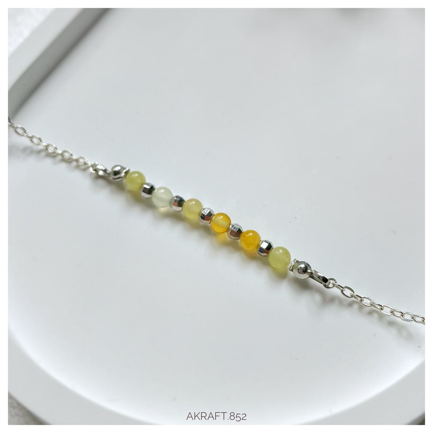 LITTLE－Nature Prehnite String Bracelet