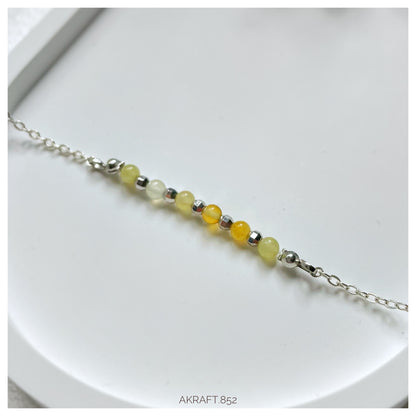 LITTLE－Nature Prehnite String Bracelet