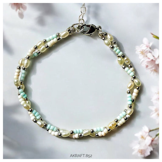 Double Layer Soft Color Millet Pearl Bracelet