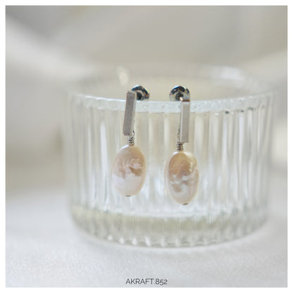 Oval Baroque Pearl Earrings