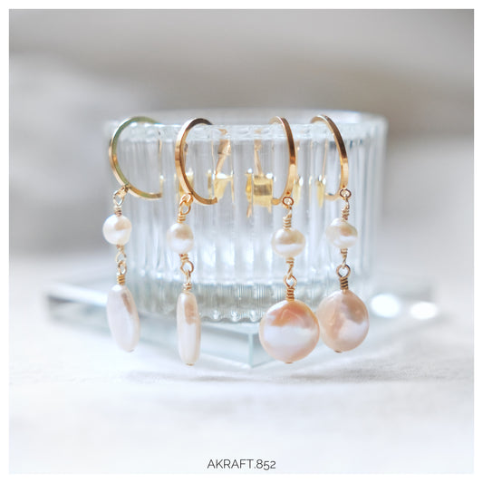 Delicate Freshwater Pearl and Baroque Pearl Earrings