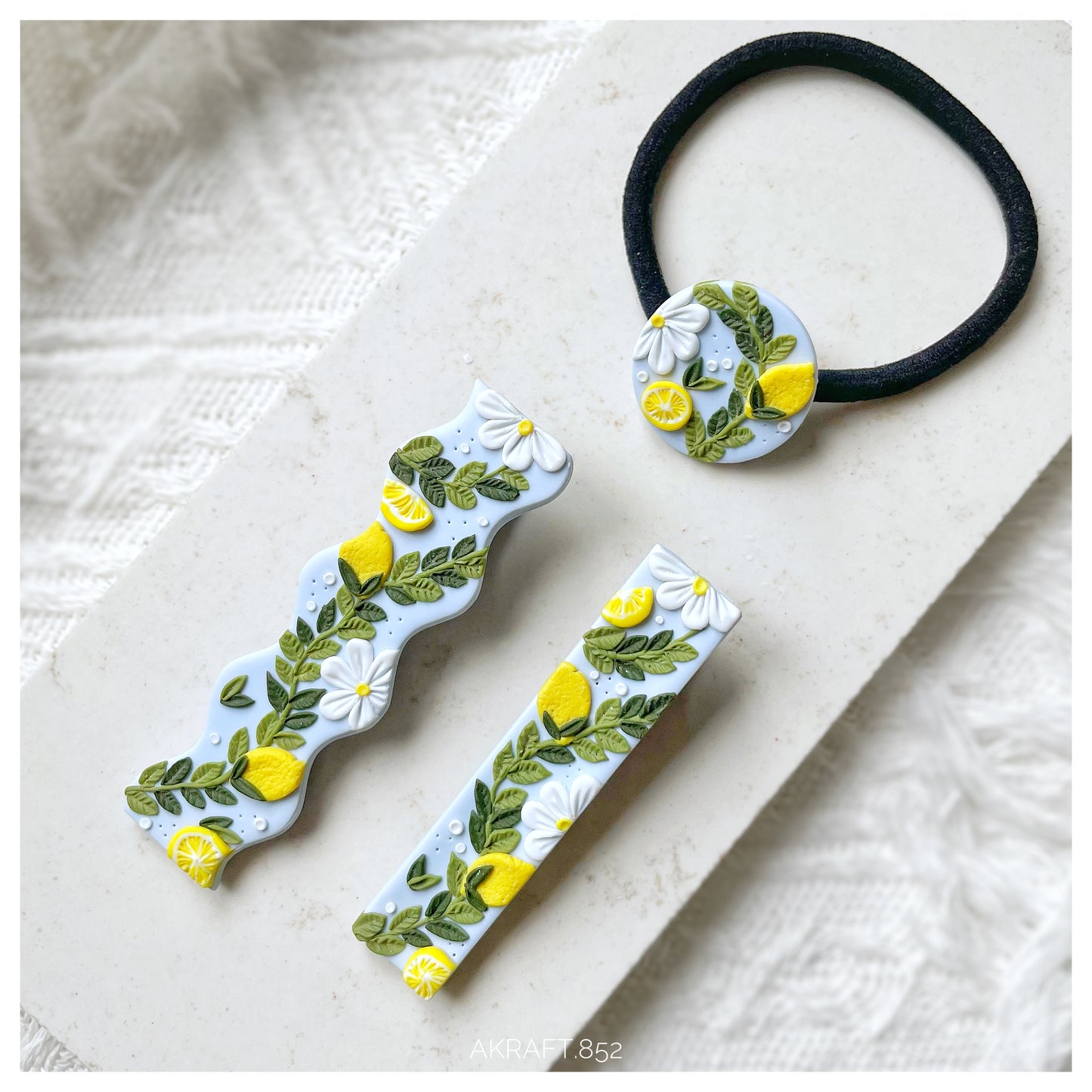 Lemon with Flower Hair Clip