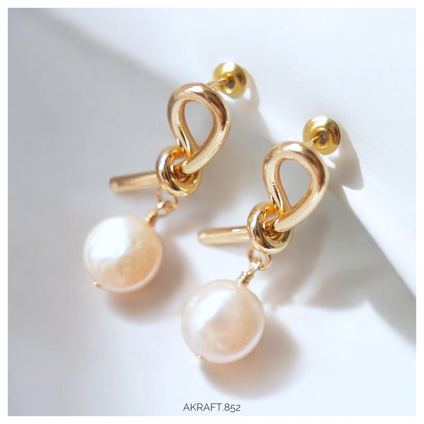 Baroque Pearl Big Knot Earrings