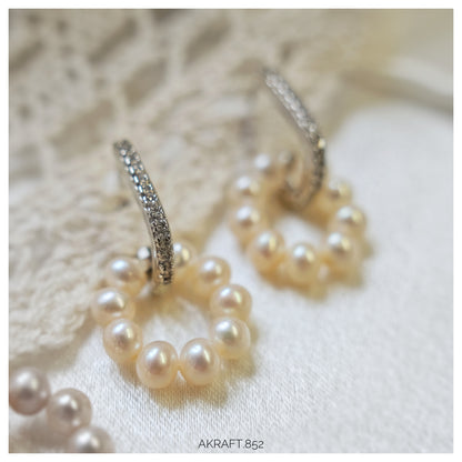 Pearl Hoop Earrings 【Two in One】