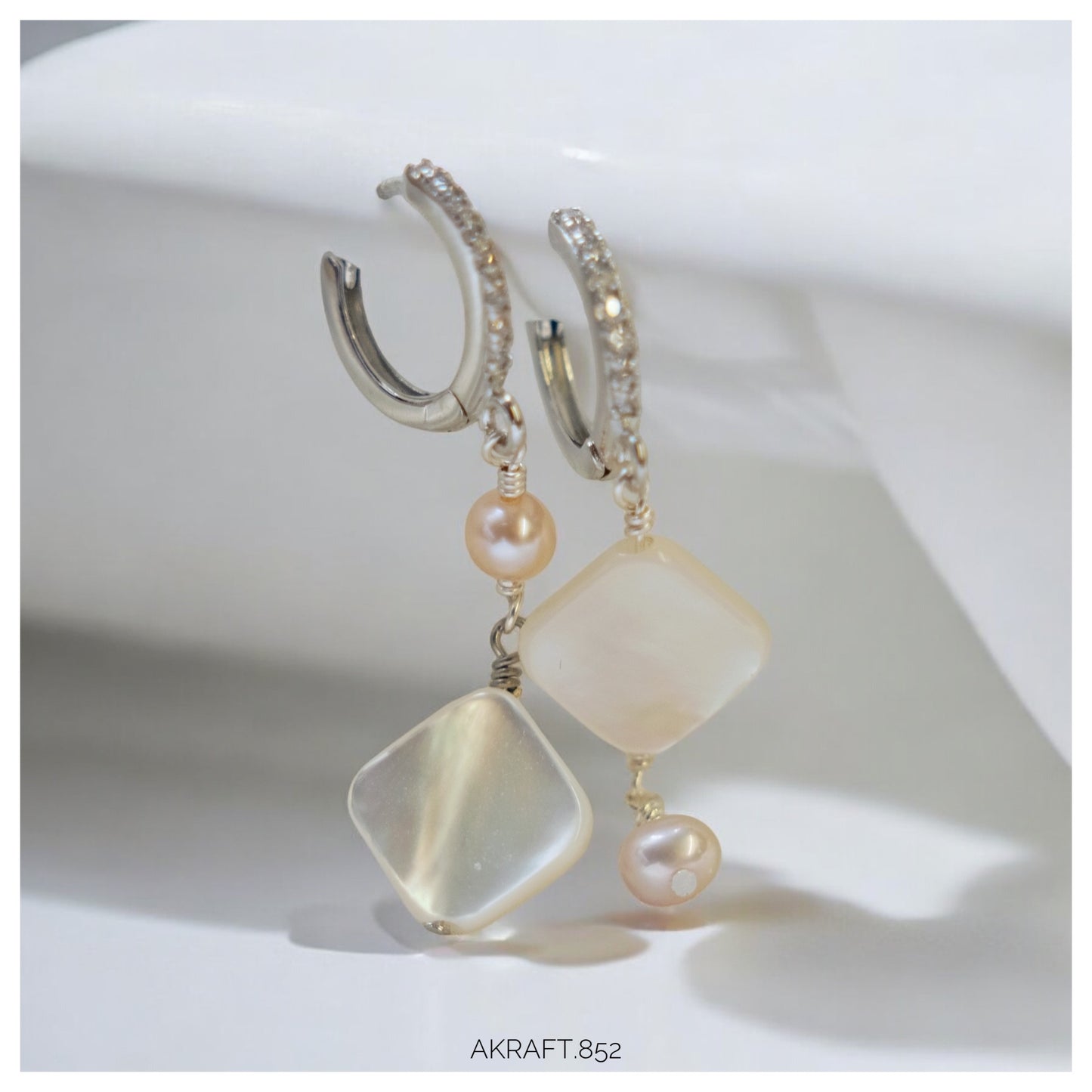 Shell and Pearl Long Earrings