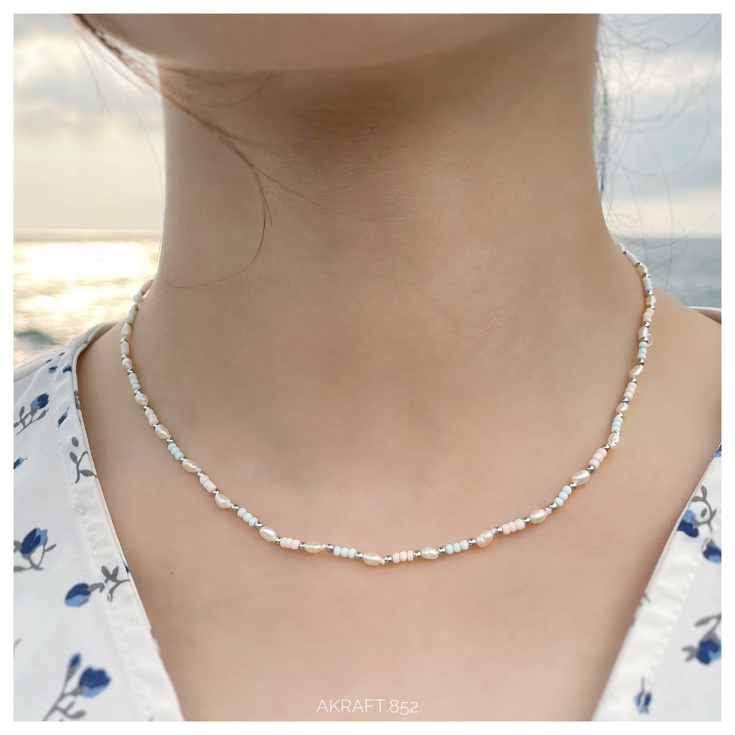 Soft Color Millet Pearl Strand Necklace