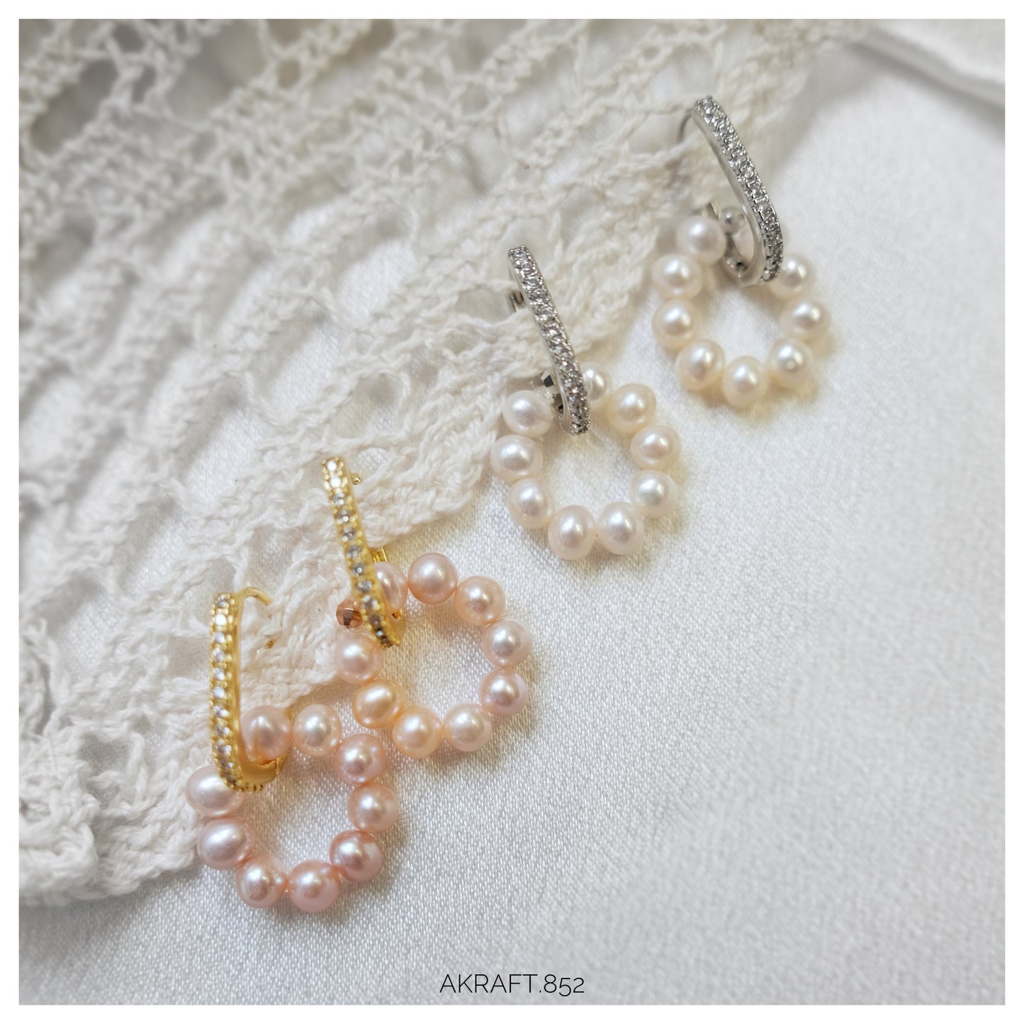 Pearl Hoop Earrings 【Two in One】