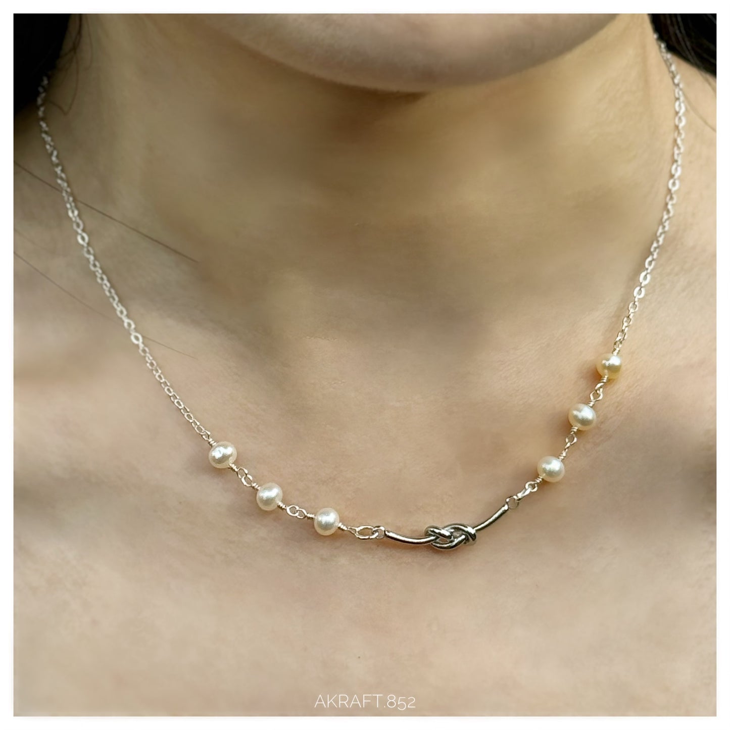 Fresh water Pearl Knot Necklace