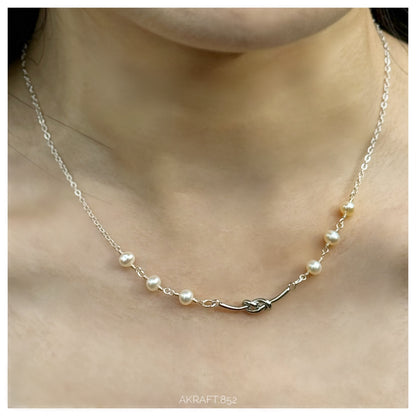 Fresh water Pearl Knot Necklace