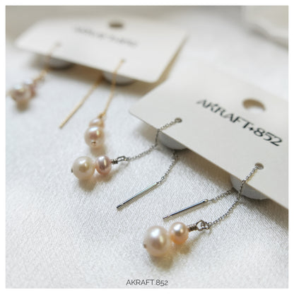 Dual Freshwater Pearl Drop Earrings