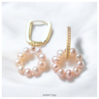 Pearl Hoop Earrings 【Two in One】