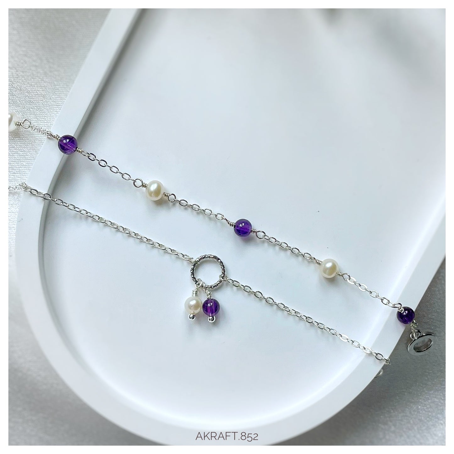 SIMPLE - Amethyst Pearl Bracelet 