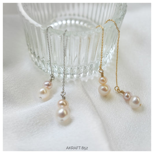 Dual Freshwater Pearl Drop Earrings