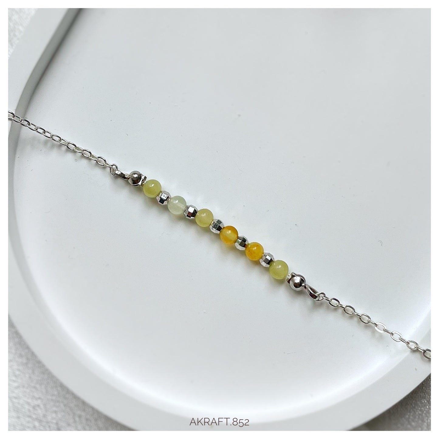 LITTLE－Nature Prehnite String Bracelet