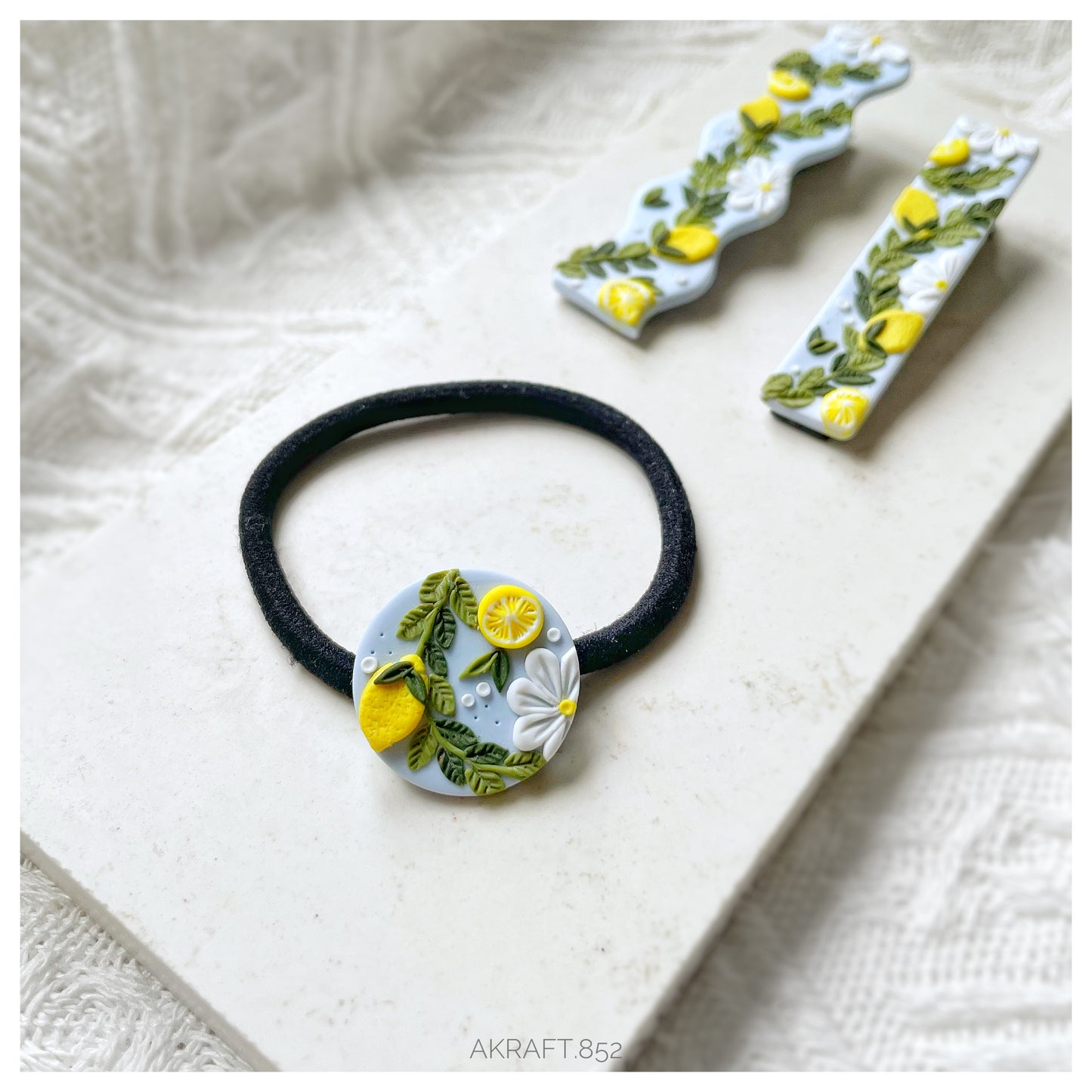 Lemon with Flower Hair Clip