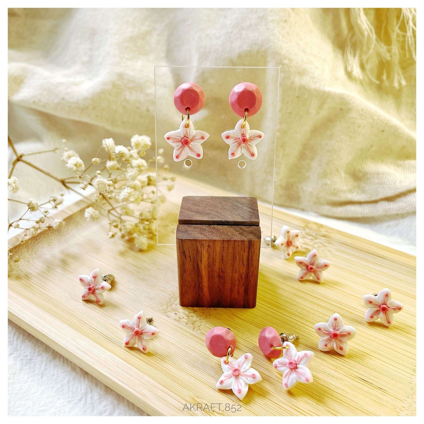 Peach Blossom Stud Earrings